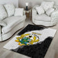 Custom Ghana Football Area Rug 2026 Go Black Stars Black Adinkra Pattern - African Pride