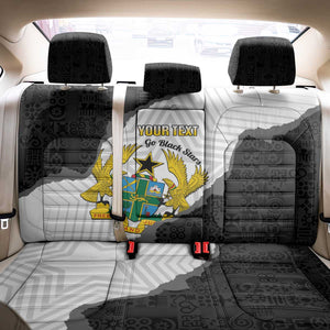 Custom Ghana Football Back Car Seat Cover 2026 Go Black Stars Black Adinkra Pattern - African Pride