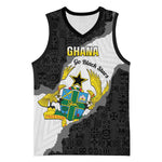 Custom Ghana Football Basketball Jersey 2026 Go Black Stars Black Adinkra Pattern - African Pride