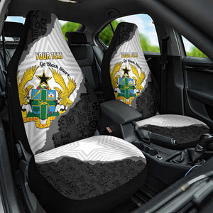 Custom Ghana Football Car Seat Cover 2026 Go Black Stars Black Adinkra Pattern - African Pride