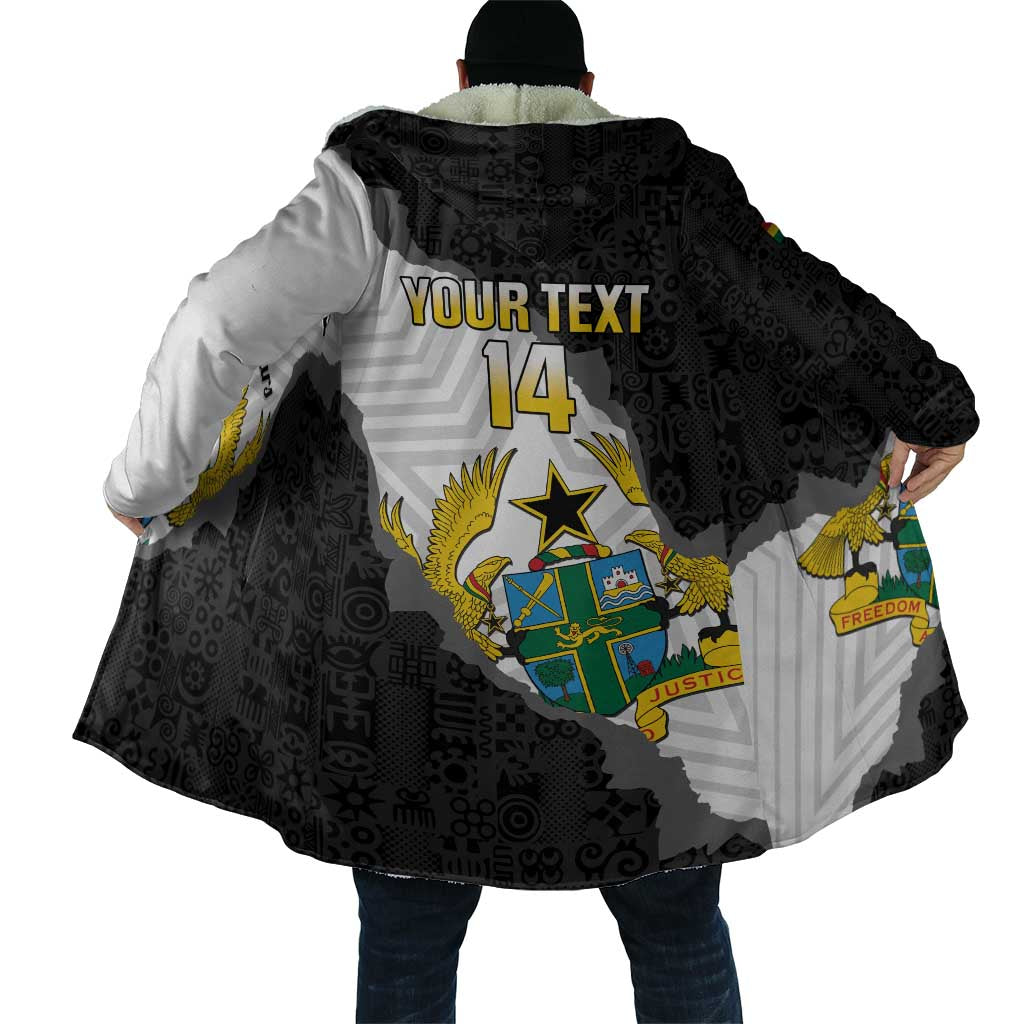 Custom Ghana Football Cloak 2026 Go Black Stars Black Adinkra Pattern - African Pride