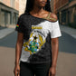 Custom Ghana Football Cross Shoulder Shirt 2026 Go Black Stars Black Adinkra Pattern - African Pride