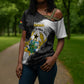 Custom Ghana Football Cross Shoulder Shirt 2026 Go Black Stars Black Adinkra Pattern - African Pride