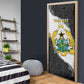 Custom Ghana Football Door Cover 2026 Go Black Stars Black Adinkra Pattern - African Pride