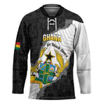 Custom Ghana Football Hockey Jersey 2026 Go Black Stars Black Adinkra Pattern - African Pride