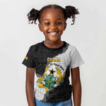 Custom Ghana Football Kid T shirt 2026 Go Black Stars Black Adinkra Pattern LT14