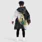Custom Ghana Football Kid Wearable Blanket Hoodie 2026 Go Black Stars Black Adinkra Pattern - African Pride