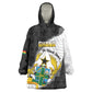 Custom Ghana Football Kid Wearable Blanket Hoodie 2026 Go Black Stars Black Adinkra Pattern - African Pride