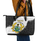 Custom Ghana Football Leather Tote Bag 2026 Go Black Stars Black Adinkra Pattern - African Pride