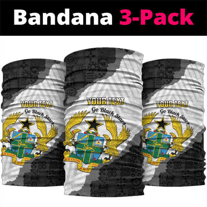 Custom Ghana Football Neck Gaiter 2026 Go Black Stars Black Adinkra Pattern - African Pride