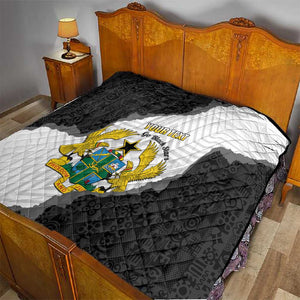 Custom Ghana Football Quilt 2026 Go Black Stars Black Adinkra Pattern - African Pride