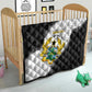 Custom Ghana Football Quilt 2026 Go Black Stars Black Adinkra Pattern - African Pride