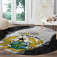 Custom Ghana Football Round Carpet 2026 Go Black Stars Black Adinkra Pattern - African Pride