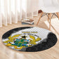 Custom Ghana Football Round Carpet 2026 Go Black Stars Black Adinkra Pattern - African Pride