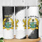 Custom Ghana Football Skinny Tumbler 2026 Go Black Stars Black Adinkra Pattern - African Pride