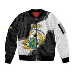 Custom Ghana Football Sleeve Zip Bomber Jacket 2026 Go Black Stars Black Adinkra Pattern - African Pride
