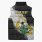 Custom Ghana Football Sleeveless Puffer Jacket 2026 Go Black Stars Black Adinkra Pattern - African Pride