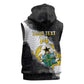 Custom Ghana Football Sleeveless Zip Hoodie 2026 Go Black Stars Black Adinkra Pattern - African Pride