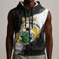 Custom Ghana Football Sleeveless Zip Hoodie 2026 Go Black Stars Black Adinkra Pattern - African Pride