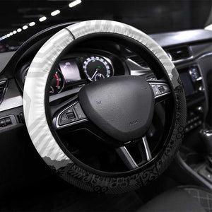 Ghana Football Steering Wheel Cover 2026 Go Black Stars Black Adinkra Pattern - African Pride