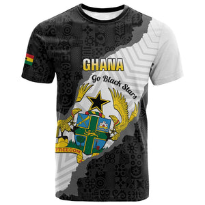 Custom Ghana Football T shirt 2026 Go Black Stars Black Adinkra Pattern LT14