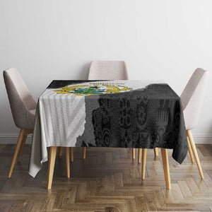 Custom Ghana Football Tablecloth 2026 Go Black Stars Black Adinkra Pattern - African Pride