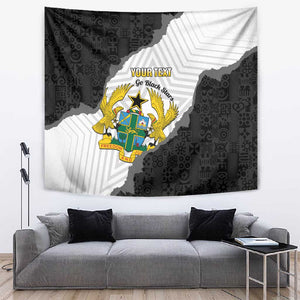 Custom Ghana Football Tapestry 2026 Go Black Stars Black Adinkra Pattern - African Pride