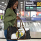Custom Ghana Football Travel Bag 2026 Go Black Stars Black Adinkra Pattern - African Pride