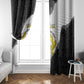 Custom Ghana Football Window Curtain 2026 Go Black Stars Black Adinkra Pattern - African Pride