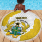 Custom Ghana Football Beach Blanket 2026 Go Black Stars Yellow Adinkra Pattern - African Pride