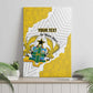 Custom Ghana Football Canvas Wall Art 2026 Go Black Stars Yellow Adinkra Pattern - African Pride