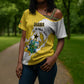 Custom Ghana Football Cross Shoulder Shirt 2026 Go Black Stars Yellow Adinkra Pattern - African Pride