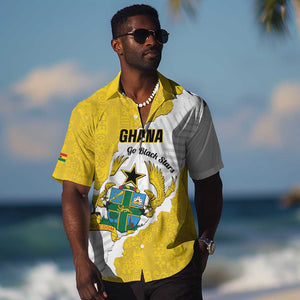Custom Ghana Football Hawaiian Shirt 2026 Go Black Stars Yellow Adinkra Pattern - African Pride