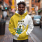 Custom Ghana Football Hoodie 2026 Go Black Stars Yellow Adinkra Pattern - African Pride