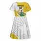 Custom Ghana Football Kid Short Sleeve Dress 2026 Go Black Stars Yellow Adinkra Pattern - African Pride