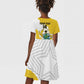 Custom Ghana Football Kid Short Sleeve Dress 2026 Go Black Stars Yellow Adinkra Pattern - African Pride
