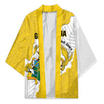 Custom Ghana Football Kimono 2026 Go Black Stars Yellow Adinkra Pattern - African Pride