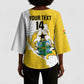 Custom Ghana Football Kimono Sleeve Blouse 2026 Go Black Stars Yellow Adinkra Pattern - African Pride