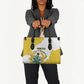 Custom Ghana Football Leather Bag 2026 Go Black Stars Yellow Adinkra Pattern - African Pride