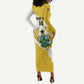 Custom Ghana Football Long Sleeve Bodycon Dress 2026 Go Black Stars Yellow Adinkra Pattern - African Pride
