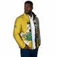 Custom Ghana Football Padded Jacket 2026 Go Black Stars Yellow Adinkra Pattern - African Pride