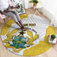 Custom Ghana Football Round Carpet 2026 Go Black Stars Yellow Adinkra Pattern - African Pride