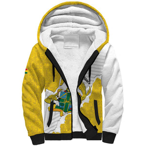 Custom Ghana Football Sherpa Hoodie 2026 Go Black Stars Yellow Adinkra Pattern - African Pride