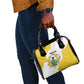 Custom Ghana Football Shoulder Handbag 2026 Go Black Stars Yellow Adinkra Pattern - African Pride