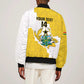 Custom Ghana Football Sleeve Zip Bomber Jacket 2026 Go Black Stars Yellow Adinkra Pattern - African Pride