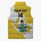 Custom Ghana Football Sleeveless Puffer Jacket 2026 Go Black Stars Yellow Adinkra Pattern - African Pride
