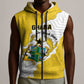 Custom Ghana Football Sleeveless Zip Hoodie 2026 Go Black Stars Yellow Adinkra Pattern - African Pride