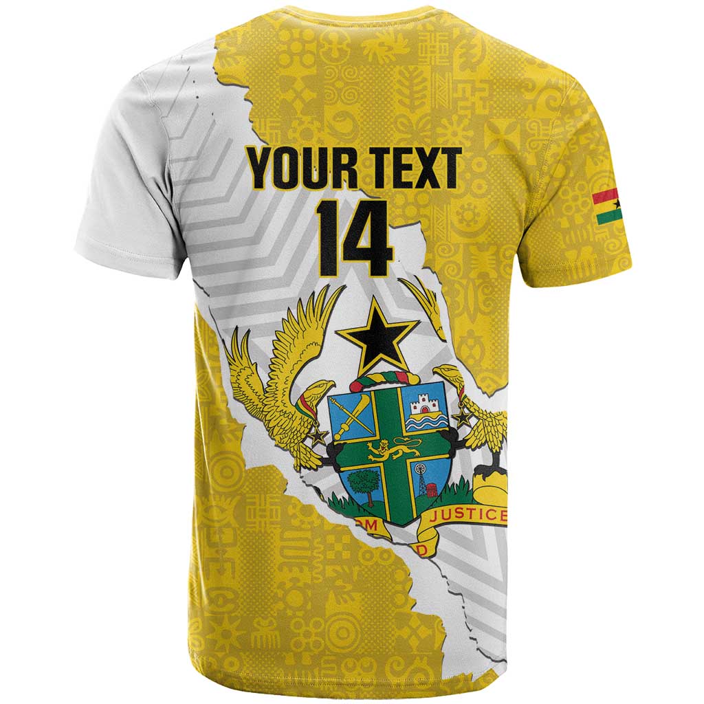 Custom Ghana Football T shirt 2026 Go Black Stars Yellow Adinkra Pattern LT14