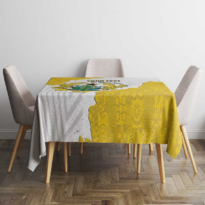 Custom Ghana Football Tablecloth 2026 Go Black Stars Yellow Adinkra Pattern - African Pride