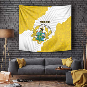 Custom Ghana Football Tapestry 2026 Go Black Stars Yellow Adinkra Pattern - African Pride